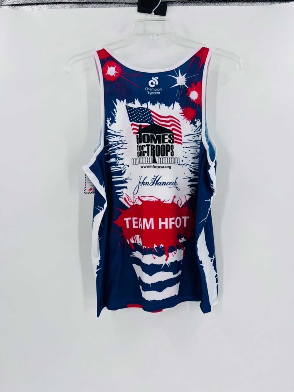 Champion system Homes for Our Troops Patriotic Red White Blue Tank Top - Picture 3 of 8
